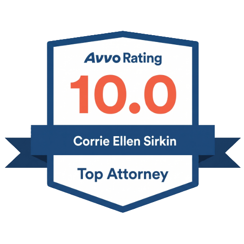 Avvo 10.0 Top Attorney rating, Corrie Sirkin